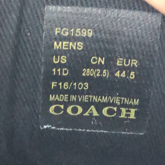 Coach Black Carter Runner Sneakers Men’s size 11 D - Picture 12 of 12